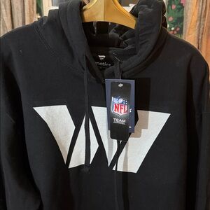 Fanatics B&W Washington Commanders NFL Hoodie custom Jayden Daniels #5 sz XL nwt